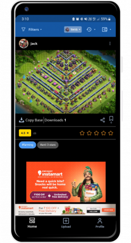 Cocbases (Clash of Clan bases) Mobile App with the Admin Panel Web App screenshot 3