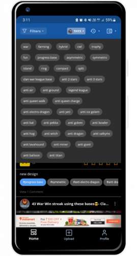 Cocbases (Clash of Clan bases) Mobile App with the Admin Panel Web App screenshot 1