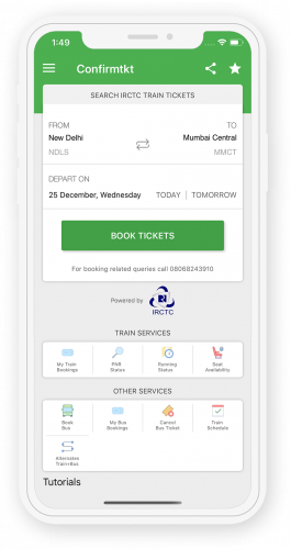 Confirmtkt - Ticket Booking Android Mobile App Development screenshot 1