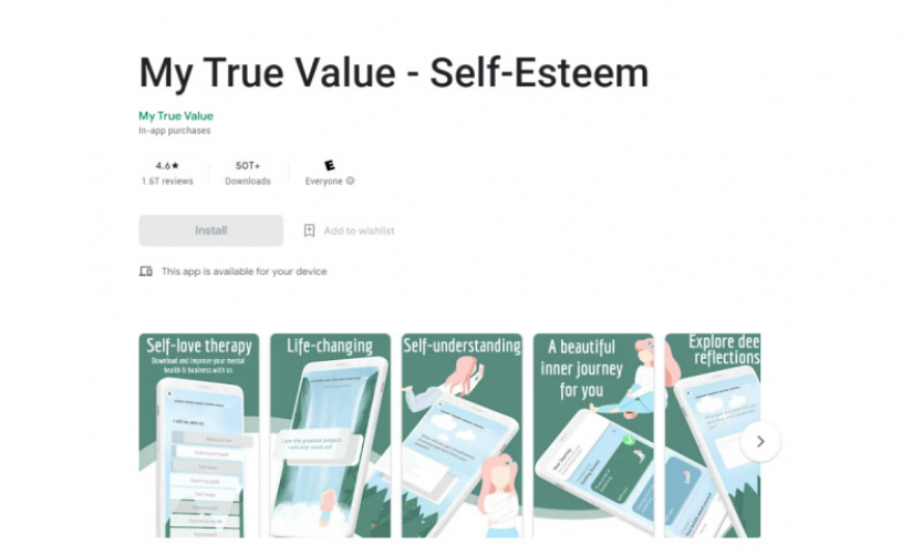 My True Value | Self Esteem Mobile App Development screenshot 1