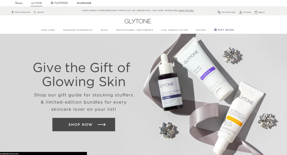 Glytone USA - Magento 2 Store Development screenshot 1