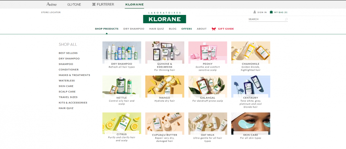 Klorane USA - Magento 2 Store Development screenshot 1