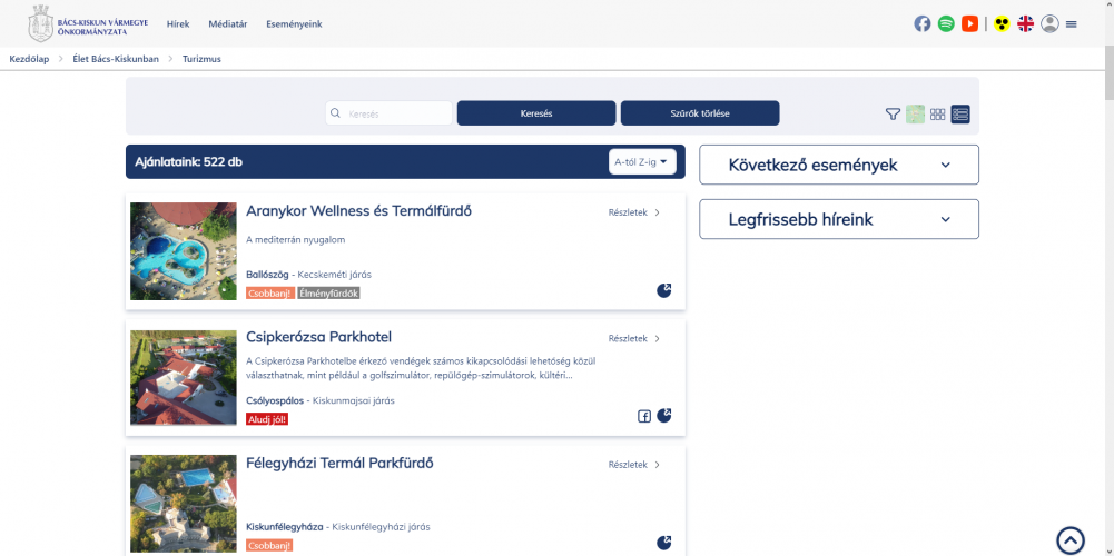 Website development for Bács-Kiskun county screenshot 2