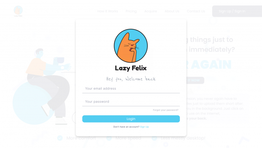 Lazy Felix browser add-on development screenshot 1