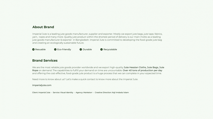 Brand Design, UI Design, Website Development & SEO Service | Imperial Jute screenshot 1