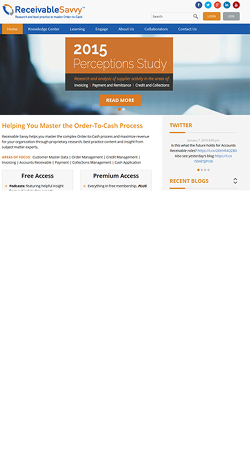 Website Design and Development for Receivable Savvy screenshot 1