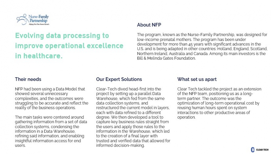 NFP - Evolving data processing to improve operational excellence in healthcare. screenshot 1