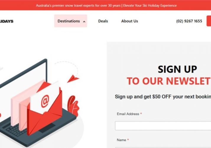 Skimax (Travel & Sports Website) screenshot 1