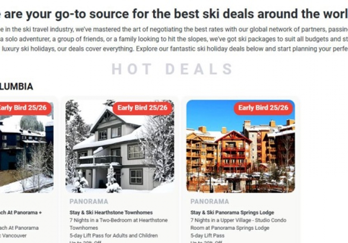 Skimax (Travel & Sports Website) screenshot 2