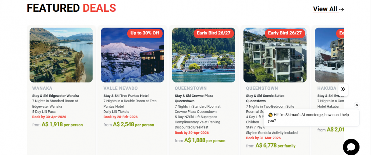 Skimax (Travel & Sports Website) screenshot 3