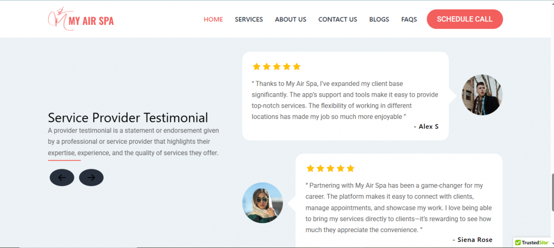 My Air Spa (Web & Mobile App) screenshot 2