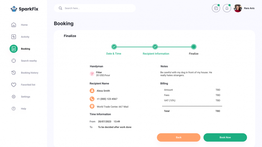 SparkFix - Handyman Booking System screenshot 5