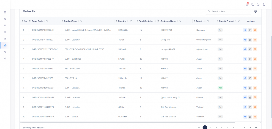 Rubber Enterprise Management System screenshot 2