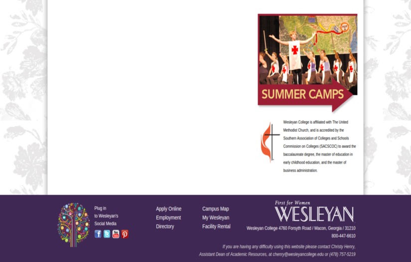 Wesleyan College screenshot 2