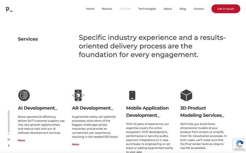 Technical support of a corporate website screenshot 1