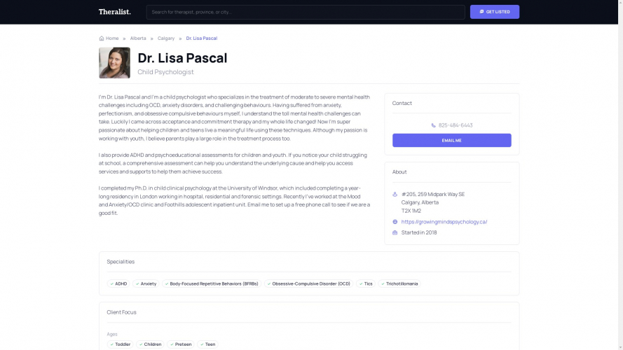 Theralist screenshot 1