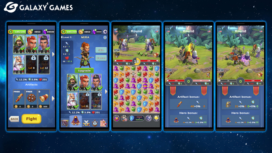 Casual Match3 and mid-core Buttler: "Puzzle Fight: PvP Wars" screenshot 1