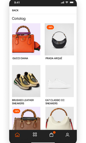 eCommerce mobile app screenshot 1