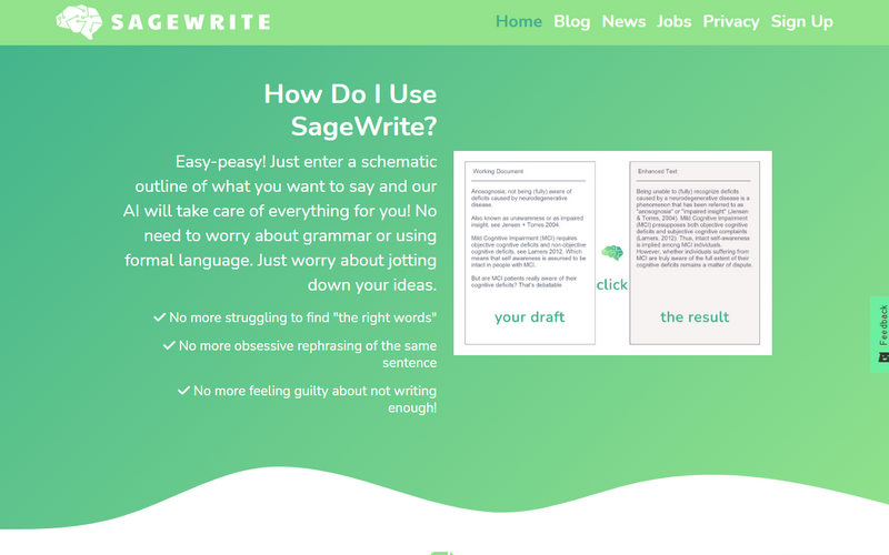 The text-generation and text-enhancement Start-up screenshot 3