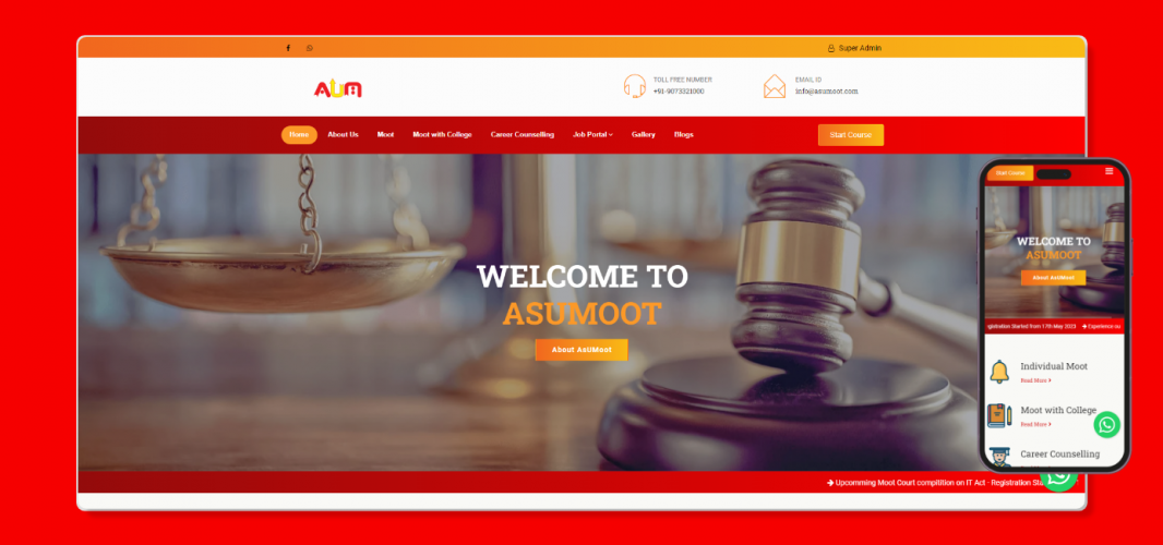 Asumoot.com - Digital Moot Platform with Legal Advisory | Include E-com Functionality screenshot 1