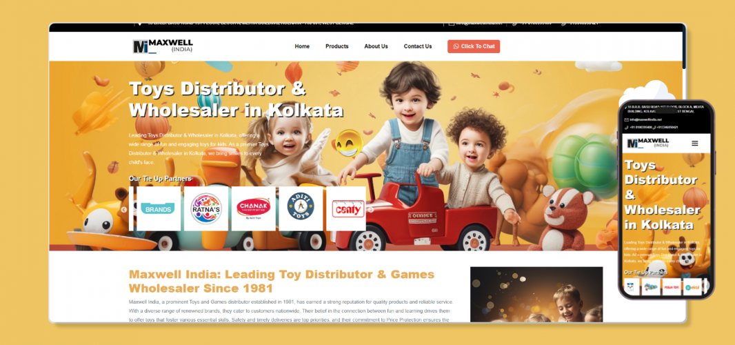 Toy Distributor CMS Website Development screenshot 1