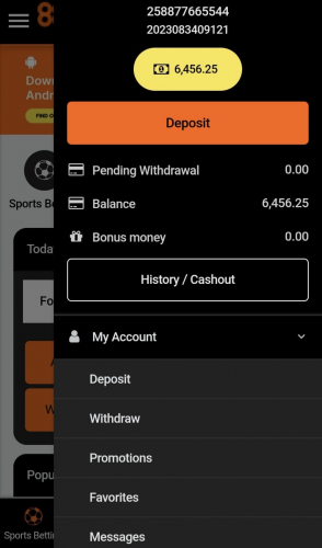 888 Betting & Sports platform mobile platform screenshot 2