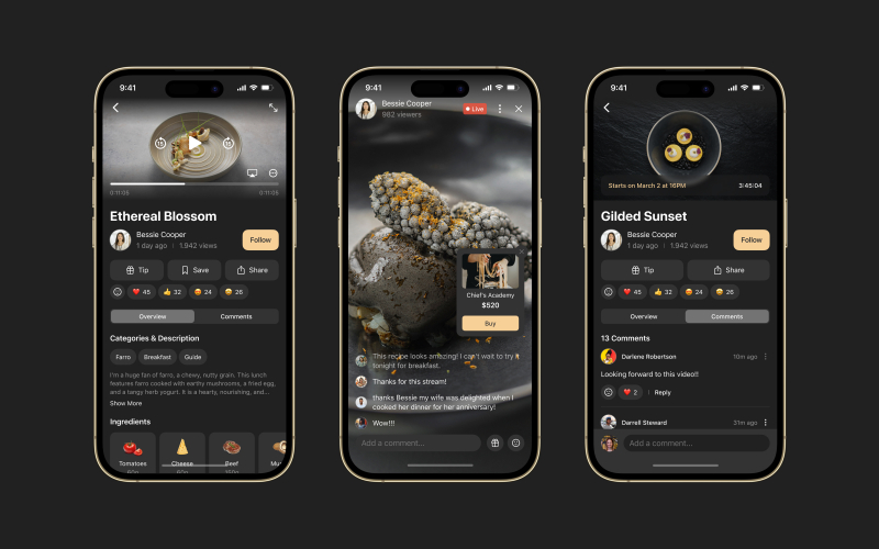 Gorge - live-streaming food platform screenshot 5