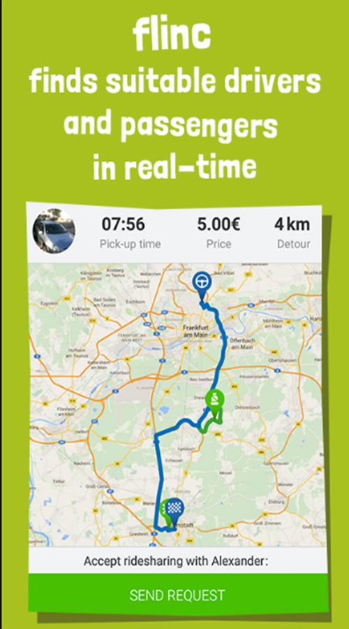 Flinc - Ridesharing App screenshot 2