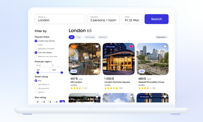 Online booking system - Travel screenshot 1
