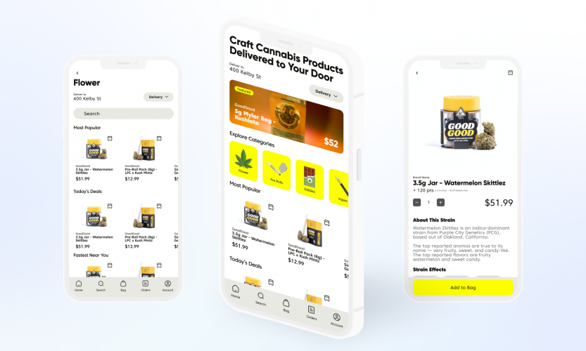 Mobile app and back-office for cannabis supplier screenshot 1