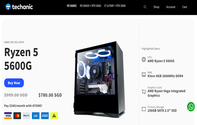 Online Shopping website screenshot 1