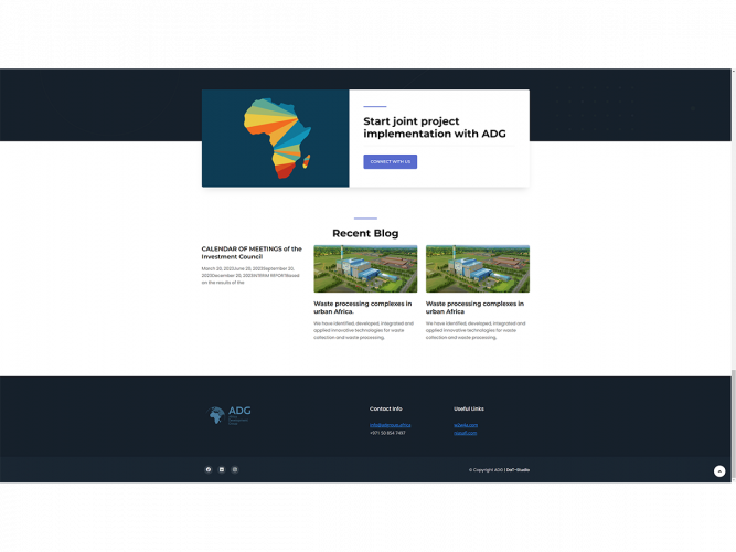 A corporate website telling about the investment fund, its projects and tasks screenshot 5