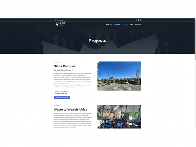 A corporate website telling about the investment fund, its projects and tasks screenshot 3