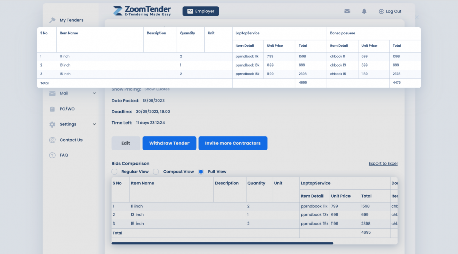 ZoomTender: Innovative reverse auction platform Post, Choose, Pay less screenshot 4