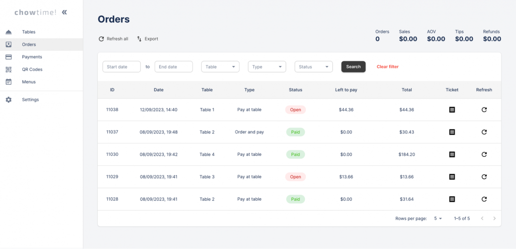 Chowtime!: Seamless Dine-in Payments For Asia's Restaurants screenshot 5