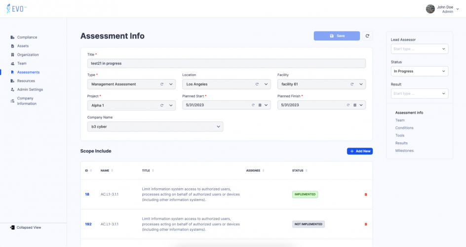 EVOgrc: SaaS platform for cybersecurity audit screenshot 3