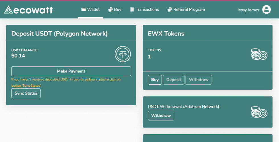 EcoWatt - Blockchain based Global climate impact platform screenshot 1