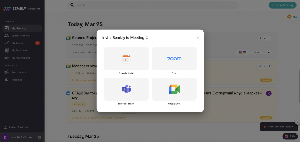 Sembly AI screenshot 2