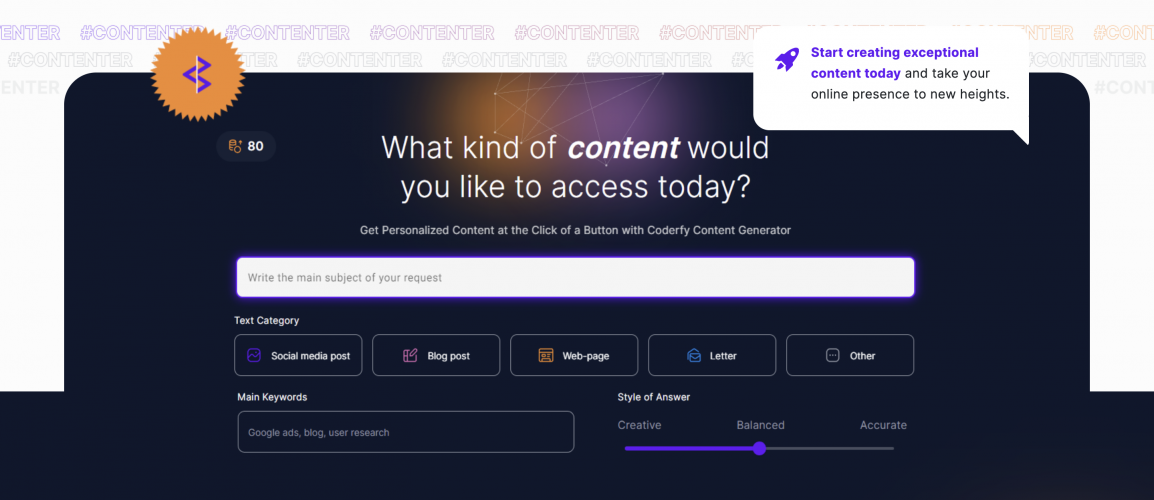 Content Generator Web Application Design and Development screenshot 2