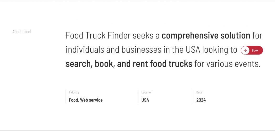 Web service for booking foodtrucks in USA screenshot 4