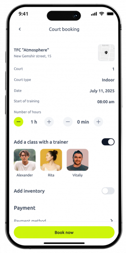 Tennis Court Booking Software screenshot 2