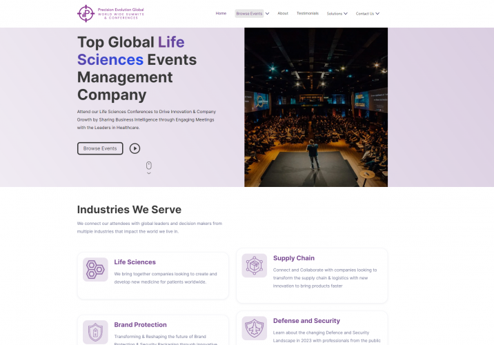 Precision Evolution Global Inc Website Design & Development screenshot 3