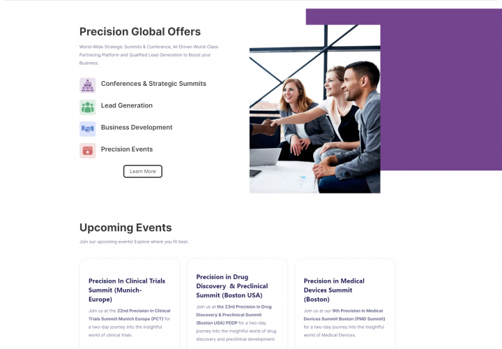 Precision Evolution Global Inc Website Design & Development screenshot 2