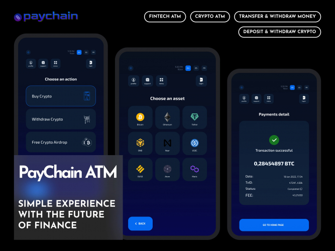 PayChain ATM - GUI for Fintech | Web3.0 ATM screenshot 1