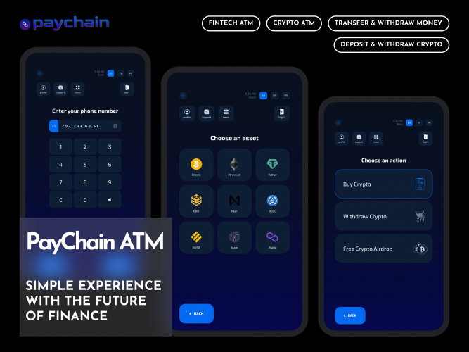 PayChain ATM - GUI for Fintech | Web3.0 ATM screenshot 2