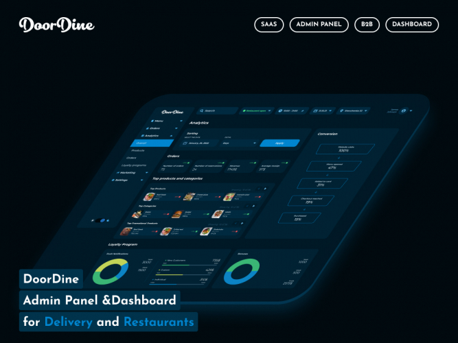 DoorDine Admin Dashboard - B2B SaaS product screenshot 1