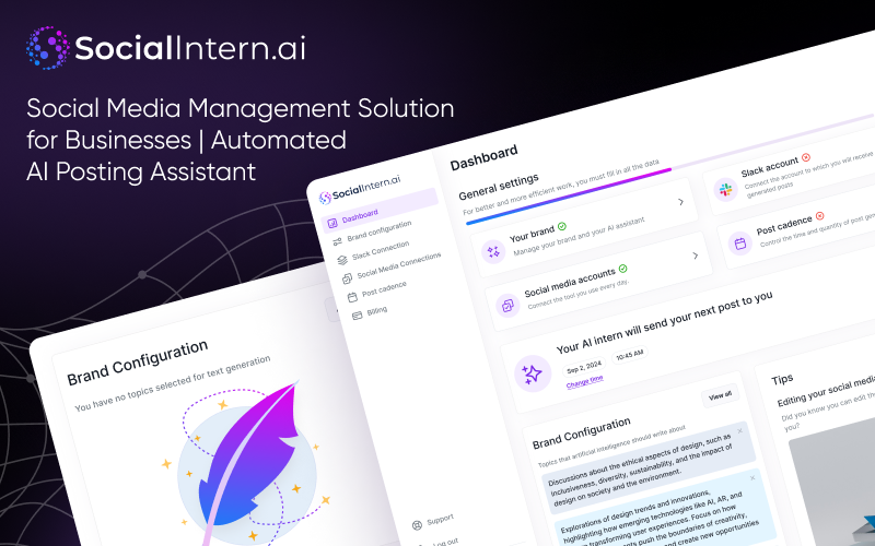 SocialIntern - AI SaaS Web App for SMM | CRM& Dashboard screenshot 1