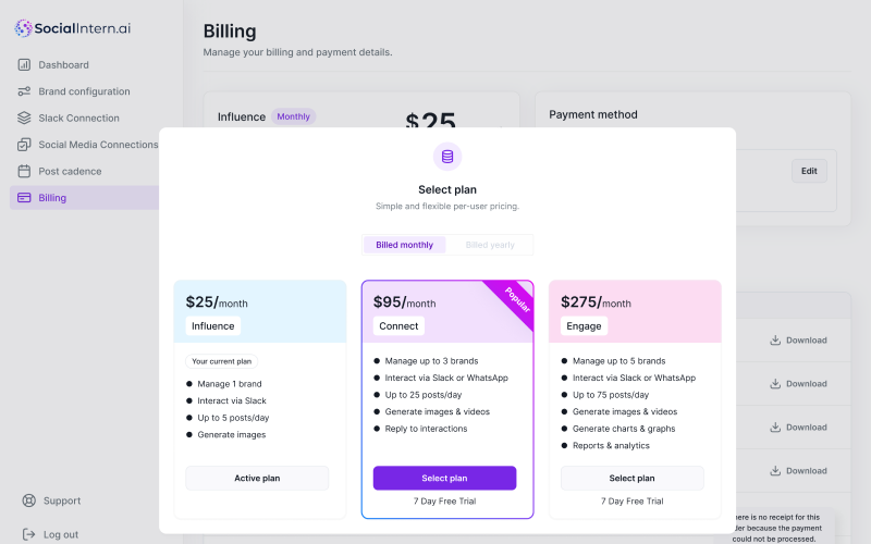 SocialIntern - AI SaaS Web App for SMM | CRM& Dashboard screenshot 4