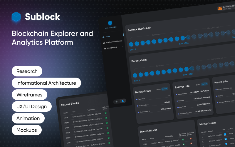 Sublock - Blockchain Explorer & Analytics | Crypto dApp screenshot 1