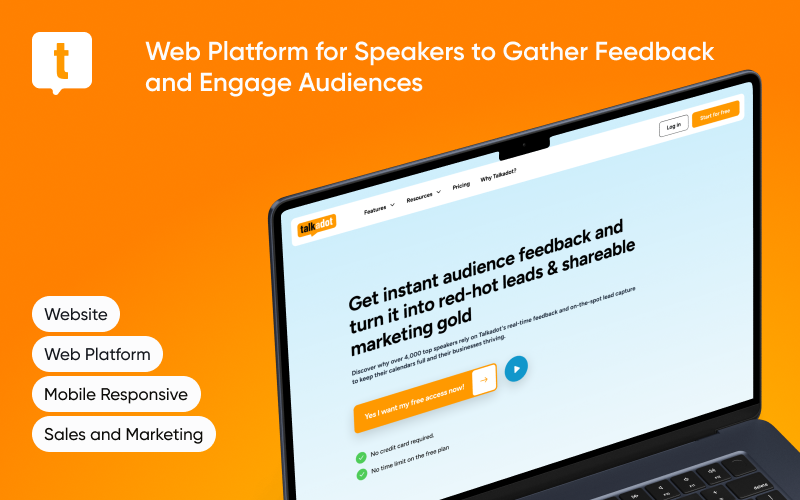 Talkadot - Website&Web Platform for public speakers screenshot 1
